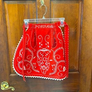 Handcrafted, Folk art small half Apron from Portugal small, best for tween.